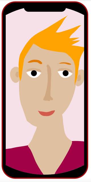 Illustration eines Smartphones mit Videocall